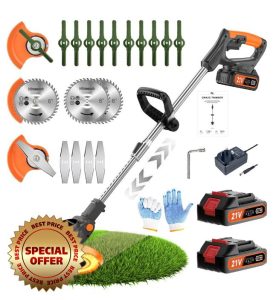 21V Cordless Strimmer Erzneaoch Grass Trimmer with 11