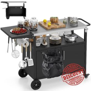 TANGZON Outdoor Grill Dining Cart