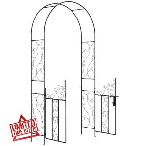 Outsunny Outdoor Garden Arch with Double Gates