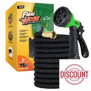 Flexi Hose Expandable Garden Hose - 75FT Heavy Duty Water Hose