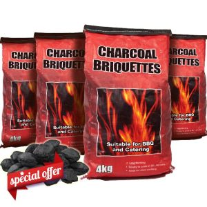 4x 4kg Bags (16kg total) Premium BBQ Charcoal Briquettes