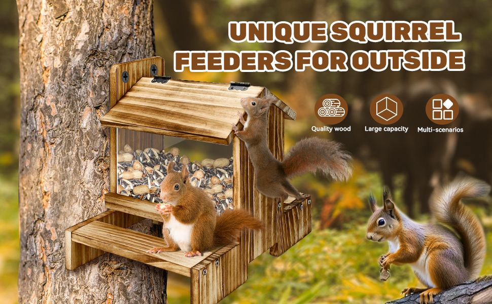 Wooden Squirrel Feeder