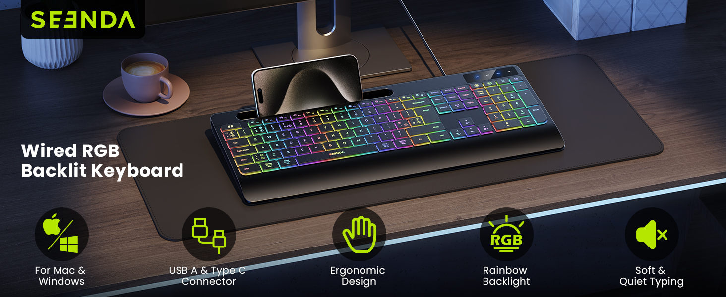 Wired backlight keyboard