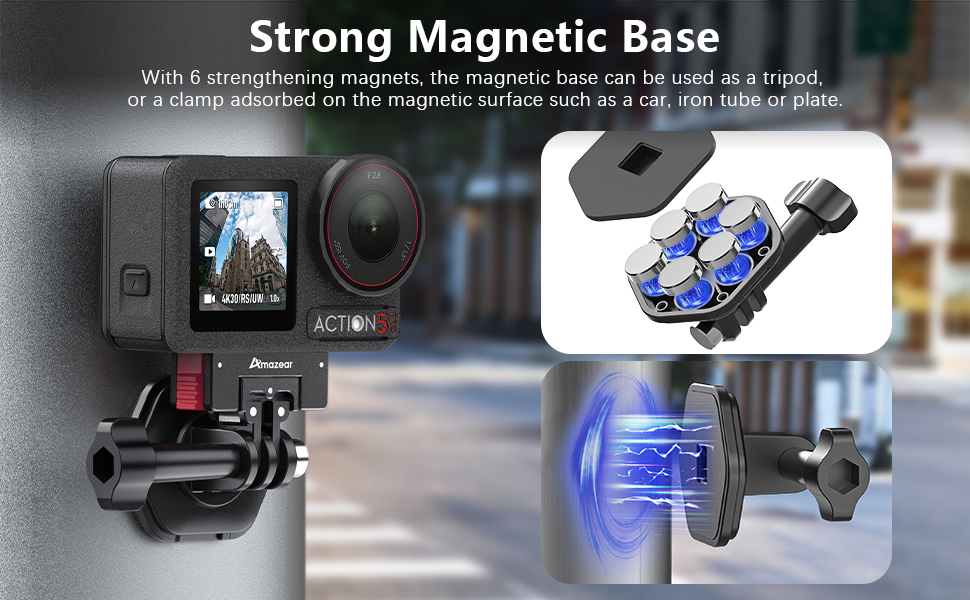 Amazear Magnetic Neck Holder for Action Camera Accessory Comfortable Hands-Free Chest Mount