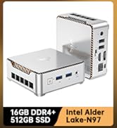 NiPoGi Mini PC Ιntel Alder Lake-N97(Beat N100/N95, up to 3,6 GHz), 16GB DDR4 1TB M.2 SSD GK3PLUS ...