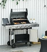 Outsunny 55cm Charcoal Barbecue Grill, Outdoor Fire Pit, Charcoal BBQ with Double Adjustable Gril...