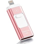 ROSPE USB Stick 128GB for iPhone, MFi Certified Lightning Memory Stick, 3-in-1 Flash Drive for iP...