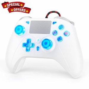 TURPOW Wireless Controller for PS-5 RGB Gamepad Remote Control with Dual Motor Vibration/6-Axis Sensor/Turbo/3.5mm Audio Jack/Touch Pad for Ps-5/Ps-4/Pro/Slim/ (B)
