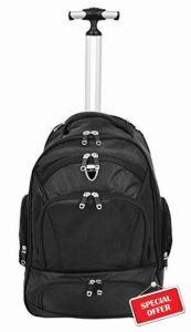 Rolling Backpack on Wheels Cabin Size Multi-use Travel Rucksack Wanaka