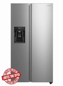 TESLA T569AFFX 569L Total No Frost American Style Fridge Freezer