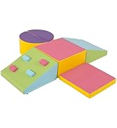GYMAX 6 Pieces Soft Play Equipment for Toddlers, Kids Activity Set Baby Soft Foam Blocks Interact...