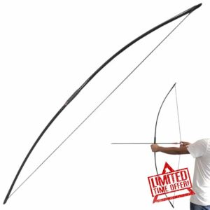 SHARROW Archery Traditional Longbow One-piece English Long Bow Hunting Practice Recurve Bow Horsebow 25-150lbs Tactical Survival Bow for Adult Outdoor Sports