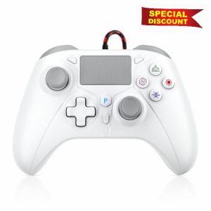 TURPOW Wireless Controller for PS-5 RGB Gamepad Remote Control with Dual Motor Vibration/6-Axis Sensor/Turbo/3.5mm Audio Jack/Touch Pad for Ps-5/Ps-4/Pro/Slim/ (A)
