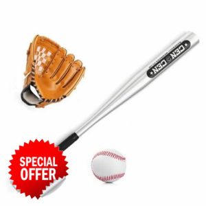 Baseball Bat Ball Set Complete Baseball Set with 63.5cm Aluminum Alloy Bat