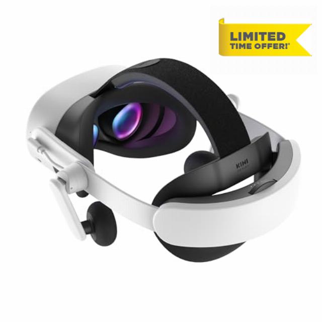 KIWI design Comfort Audio Head Strap with Battery for Meta/Oculus Quest 3/3S DualFast Charging Headset