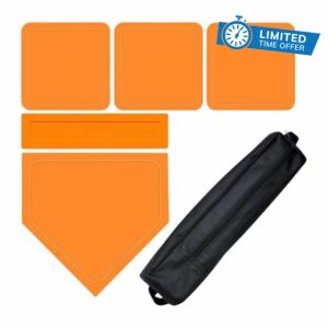 Fenteer Baseball Softball Base Kickball Base Throw Down Rubber Base Set Baseball Training Practice Equipment for Indoor Outdoor Field