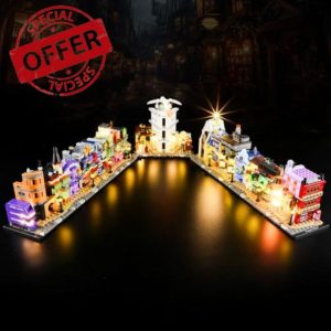 BOOZUU Light Kit for Lego-76444 Diagon Alley Wizarding Shops - Lighting Compatible with Lego Harry Potter Diagon Alley Wizarding Shops 76444 Building Set for Adults (Lights Only