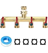 Wisdomgarden water distributor 3-way, heavy nickel-plated brass garden hose distributor, 3-way v...
