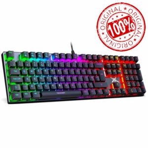 TECKNET Mechanical Gaming Keyboard - Wired Red Switch Mechanical Keyboard with 24 LED Backlit Modes