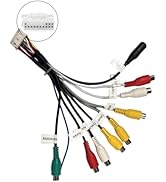 Epronic 10 Pin RCA Rear View Camera Adapter Wiring Harness Video Input Adapter for Android Car Ra...