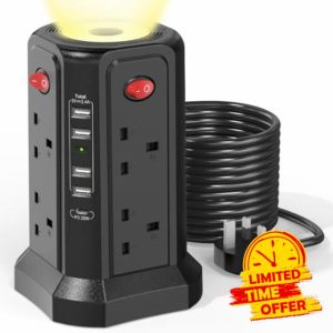 Extension Lead with USB Slots and 20W USB C Fast Charger