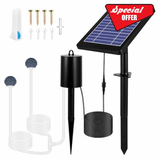 Solar Pond Aerator with 2 Air Bubble Stones