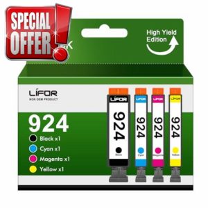 LIFOR 924 Ink Cartridges Replacement for HP 924 for HP OfficeJet Pro 8120e OfficeJet Pro 8122e 8124e 8125e 8132e 8134e 8135e 8130e 8138e 8139e All-in-One(4-Pack