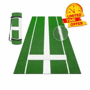 Softball Pitching Mat 10x3FT Softball Pitching Trainer Mat 0.8 Inch Thickness Antislip Indoor & Outdoor Softball Pitching Training Aid Artificial Grass Softball Mound with Carry Strap