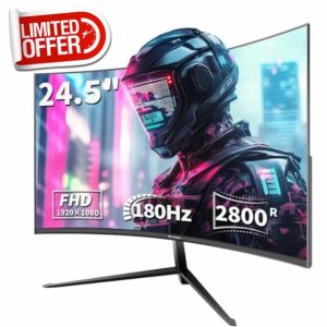 CRUA 24.5 Inch 180hz Curved Gaming Monitor