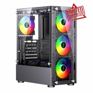ASC Intel Core i7 Gaming Tower • GT1030 2GB Graphics Card • 16GB RAM • 128GB SSD+500GB HDD • 500W 80+ PSU • Black 6 Fan RGB Gaming Case • WIFI • Windows 11