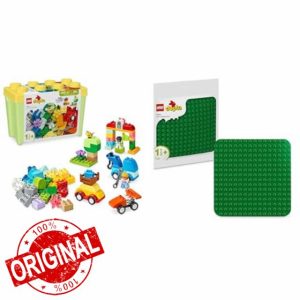 LEGO DUPLO Classic Cars and Trucks Brick Box + Green Building Plate Toddler Learning Toys 10439 + 1046