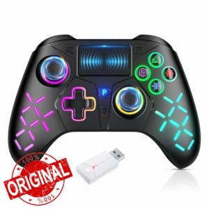 GGiking Wireless Controller for P5 RGB Gamepad Remote Control with Dual Motor Vibration/6-Axis Sensor/Turbo/3.5mm Audio Jack/Touch Pad for Ps-3/Ps-4/Pro/Slim/S-witch/PC
