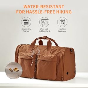 Lightweight Hospital Bag Water Resistant Holdall Bag Cabin Bag for Sports and Travel (Brown)