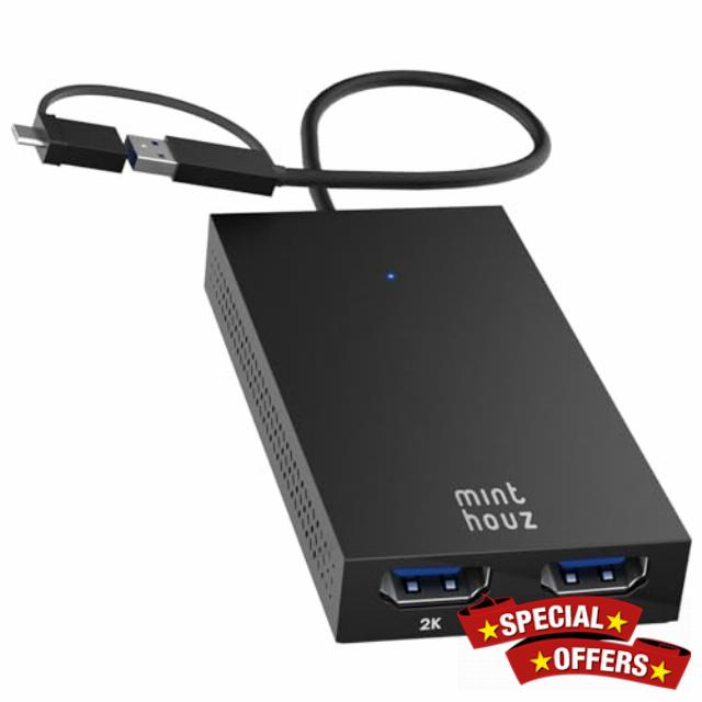 Minthouz USB C to Dual HDMI Adapter