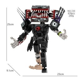 Mutated Zombie Titan TV Man Building Blocks