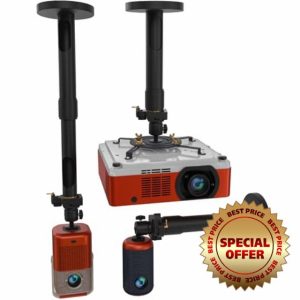 PropVue Universal Projector Mount - Adjustable Ceiling or Wall Mount for Office & Home Mini Projectors - Full Motion