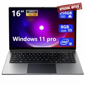 Laptop 16-inch 8GB DDR 256GB SSD Portable Laptop