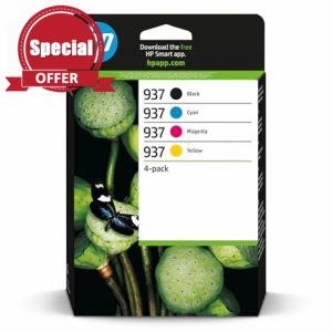 HP 937 Black Cyan Magenta Yellow Ink Cartridge Combo Pack Compatible with HP OfficeJet Pro 9122e 9135e 9125e 9132e 9730e 9120e 9720e 9120b 9117b 9110b 9130b Printers