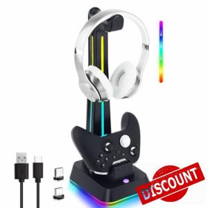 Mcbazel RGB Headphone Stand and Charging Station for Xbox Series X&S/Elite 1/ Elite 2/One/One X/One S/One Elite