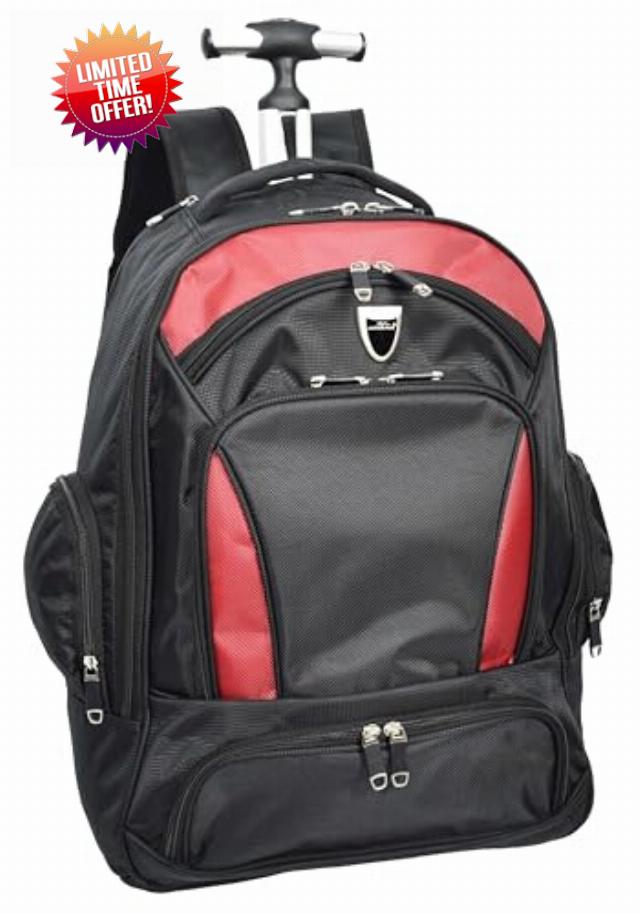Backpack With Wheels Telescopic Handle Hiking Camping Outdoor Rucksack HT63