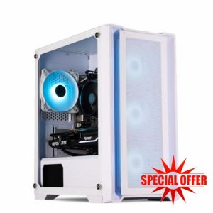 HORIZON Gaming PC Tower | Intel i5 12400F | NVIDIA RTX 4060 Ti 8GB | 32GB 3200Mhz RAM | 1TB NVMe SSD | 650W PSU | ARGB White Gaming PC Case | VR Ready | 1200Mbps WiFi | Windows 11