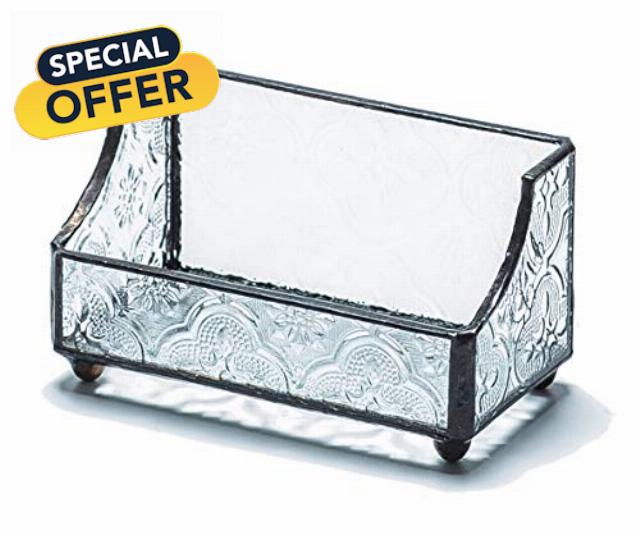 Utopz Retro Stained Glass Business Card Holder