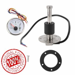 A ABSOPRO 100mm Fuel Sending Unit and Gauge Kit 3.9" Boat Fuel Tank Sending Unit Fuel Water Level Sensor and Fuel Gauge for Boat Car Truck RV