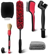 YeewayVeh Motorcycle Cleaning Kit, Bendable Wheel, Tire, Chain & Detailing Brushes with Towel and...