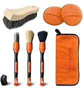 YeewayVeh 2PCS Car Interior Cleaning kit, Long Bristle Horse Leather Cleaning Brush and Scratch-F...