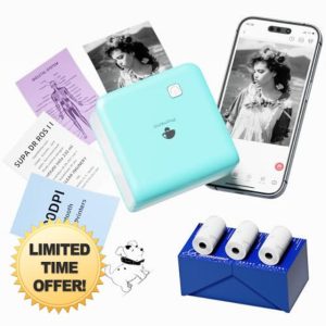 Phomemo Mini Photo Printer 300DPI - Thermal Sticker Printer for Smartphone