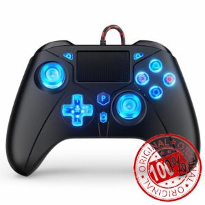 FOIRCEADAL Controller for PS5 Gamepad Remote Control with Dual Motor Vibration/6-Axis Sensor/Turbo/3.5mm Audio Jack/Touch Pad for Ps-3/Ps-4/Ps-5/PC/Pro/Slim/S-witch (RGB) Black