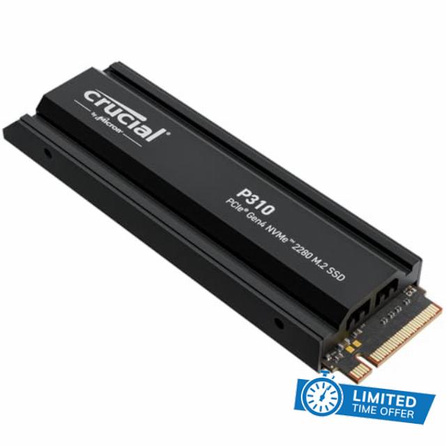 Crucial P310 2TB SSD M.2 NVMe PCIe Gen4 Internal Gaming PS5 SSD with Heatsink
