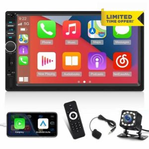 7 inch Double Din CarPlay Car Stereo with Car Play and Android Auto