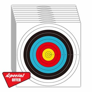 THREE ARCHERS 30pcs/50pcs Targets Paper Standard Archery 40cm 10 Ring Bow and Arrow Targets for Hunting & Shooting Archery Accessories for Target Practice